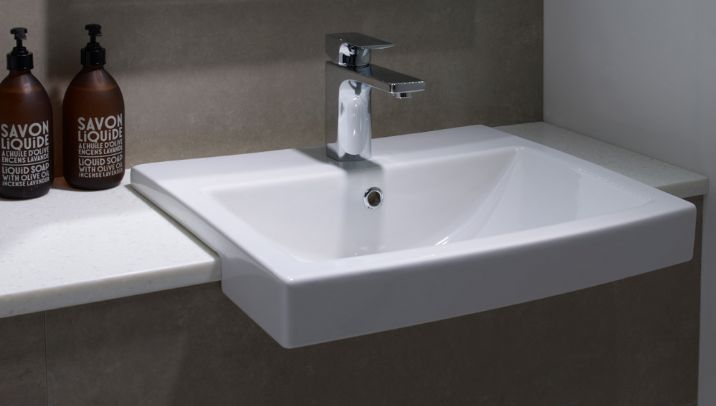 semi-recessed sink