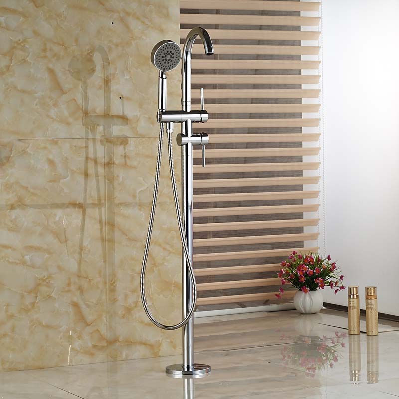 freestanding faucet with showerhead