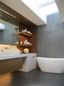 interior design bathroom with freestanding tub