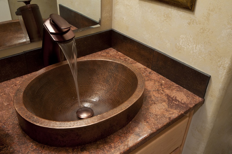 copper sink. 