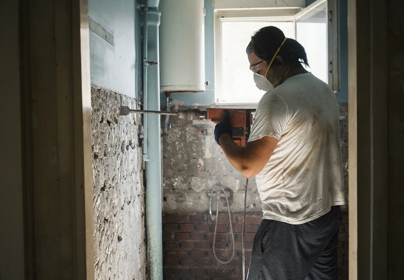 professional remodeling bathroom.