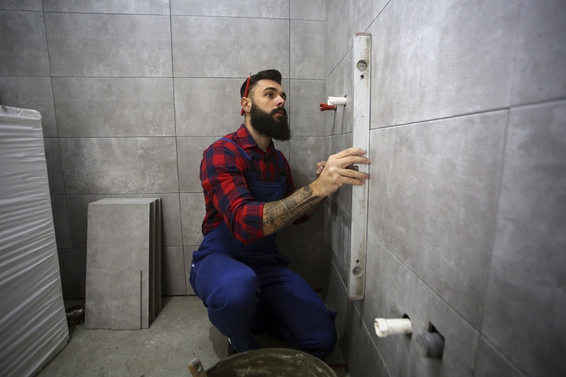 remodeling a bathroom. 