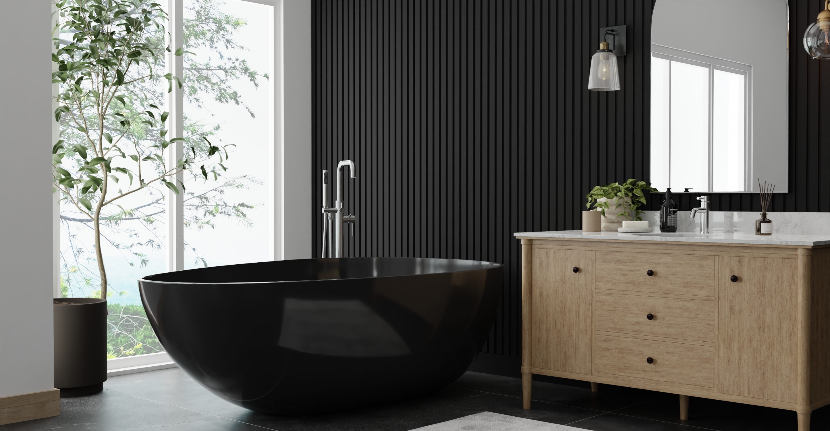 Freestanding Bathtub BW-01-XXL-BLK