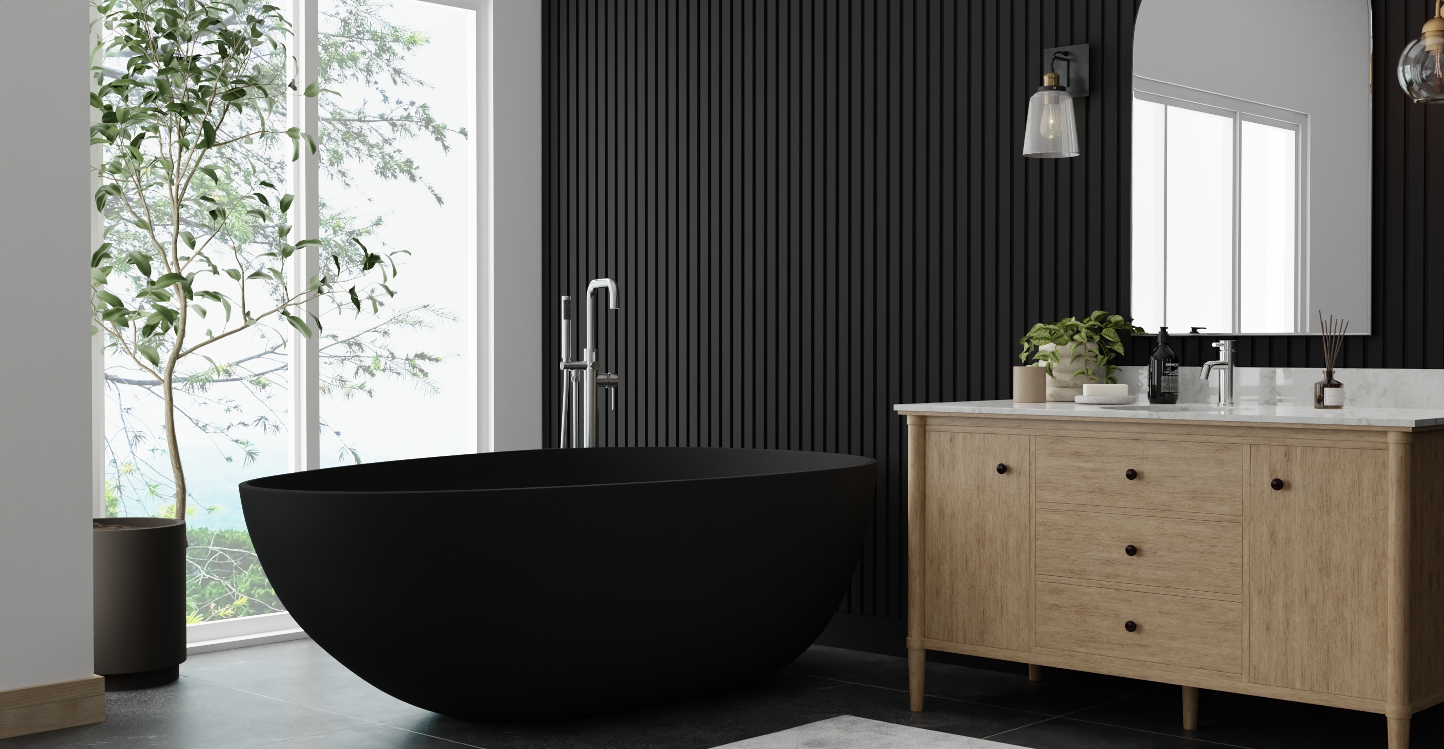 Freestanding Bathtub BW-01-XXL-BLK
