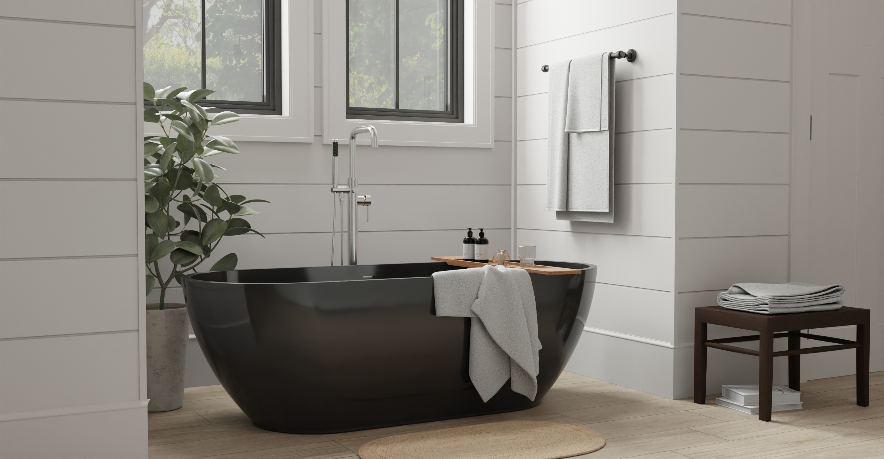 Freestanding Bathtub BW-02-L-BLK
