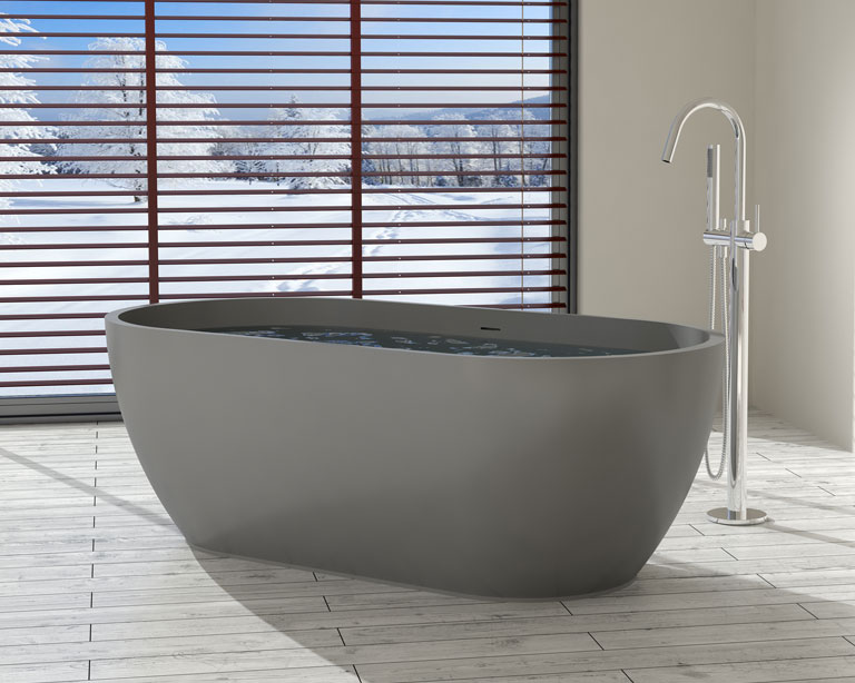 63" Gray Freestanding Tub Model BW02MGRY Badeloft USA