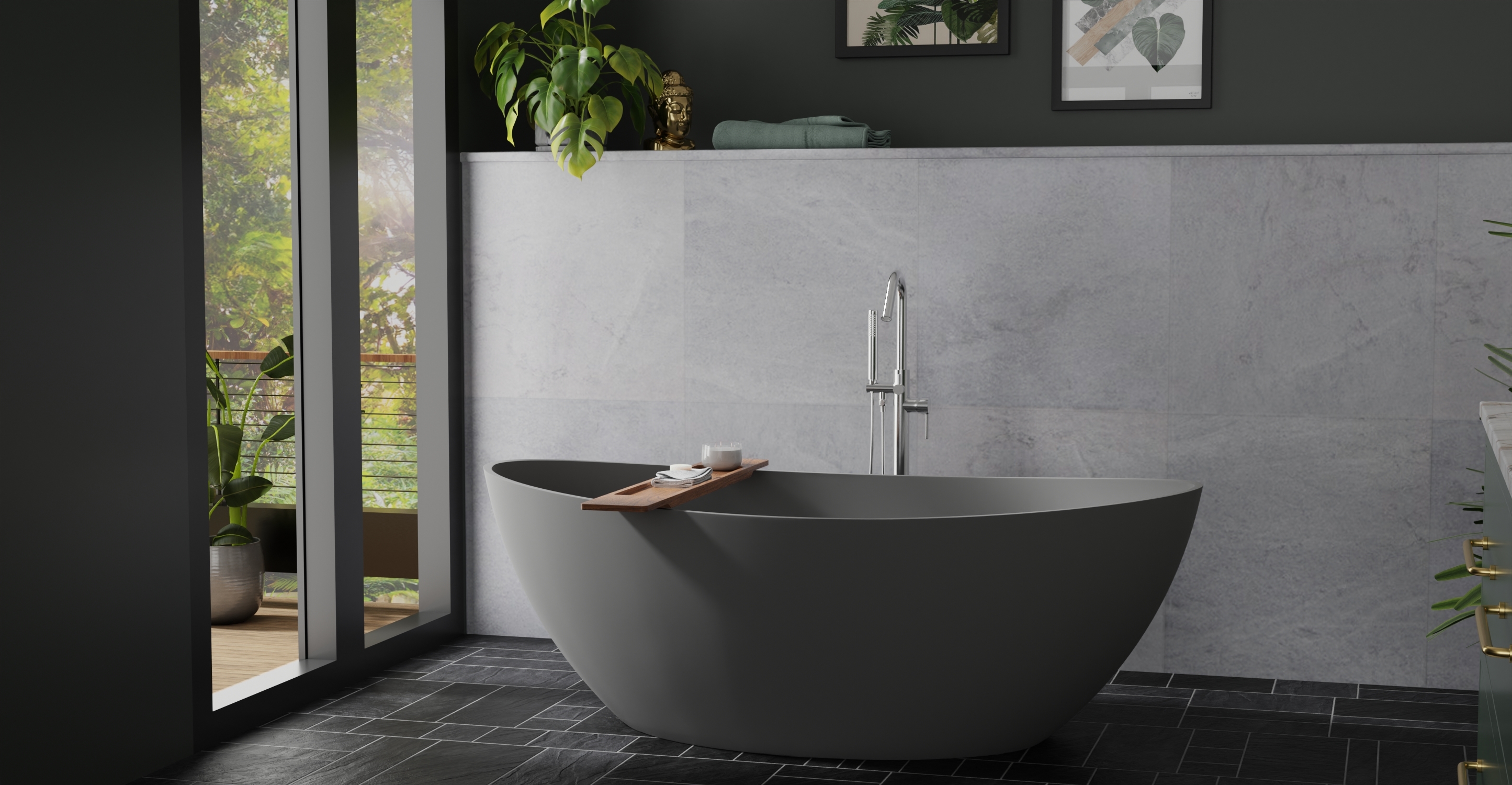 Freestanding Bathtub BW-03-L-GRY