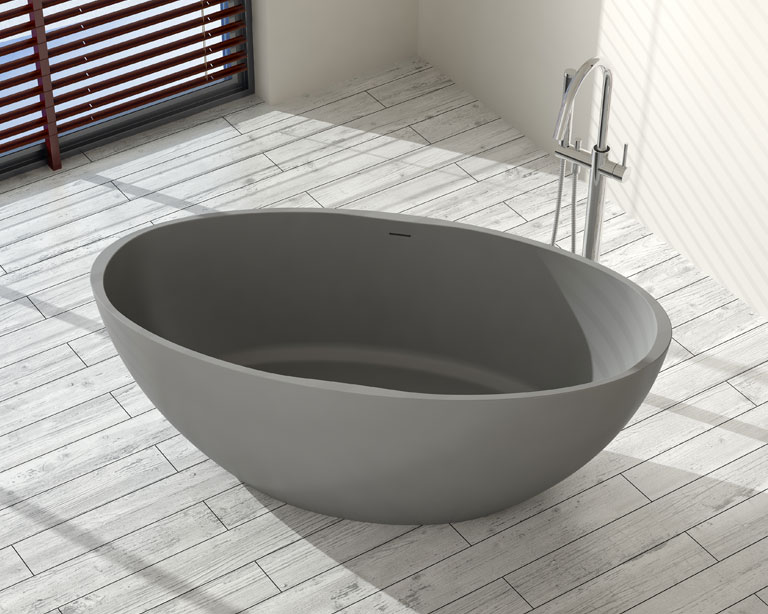Gray Freestanding Tub BW04 LGRY Badeloft USA