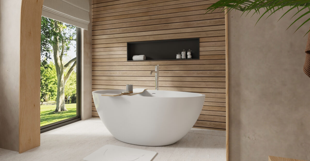 Freestanding Bathtub - Model BW-04 L - Stone Resin | Badeloft USA