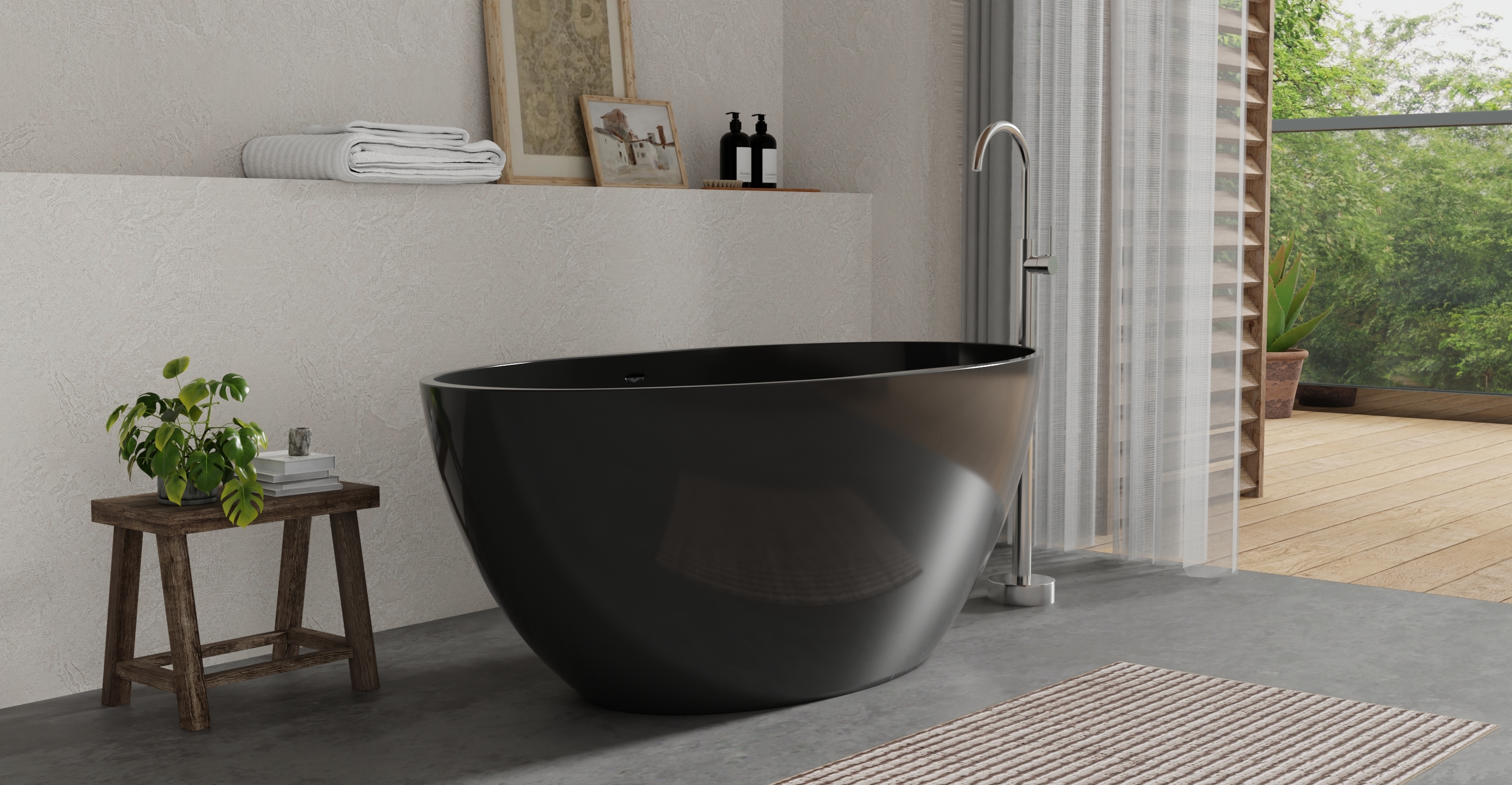 Freestanding Bathtub BW-04-L-BLK