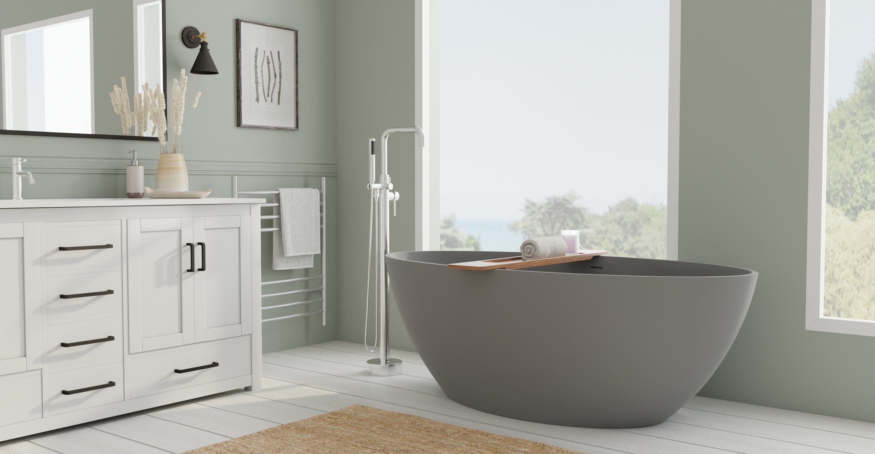 Freestanding Bathtub BW-05-L-GRY