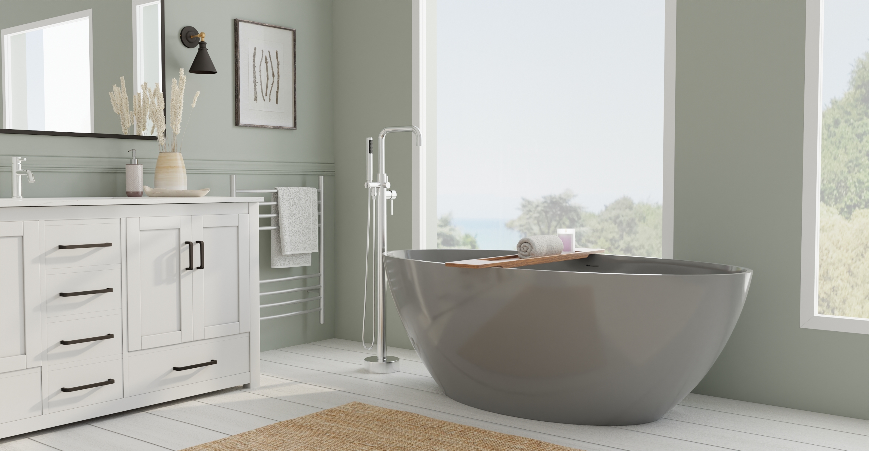 Freestanding Bathtub BW-05-L-GRY