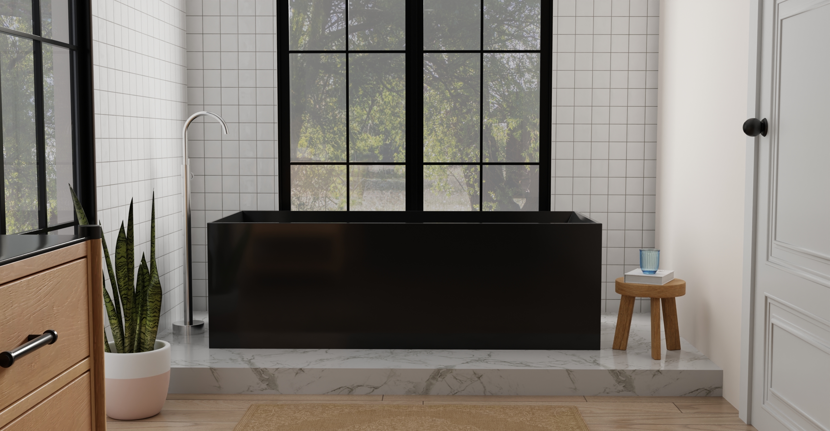 Freestanding Bathtub BW-06-XL-BLK