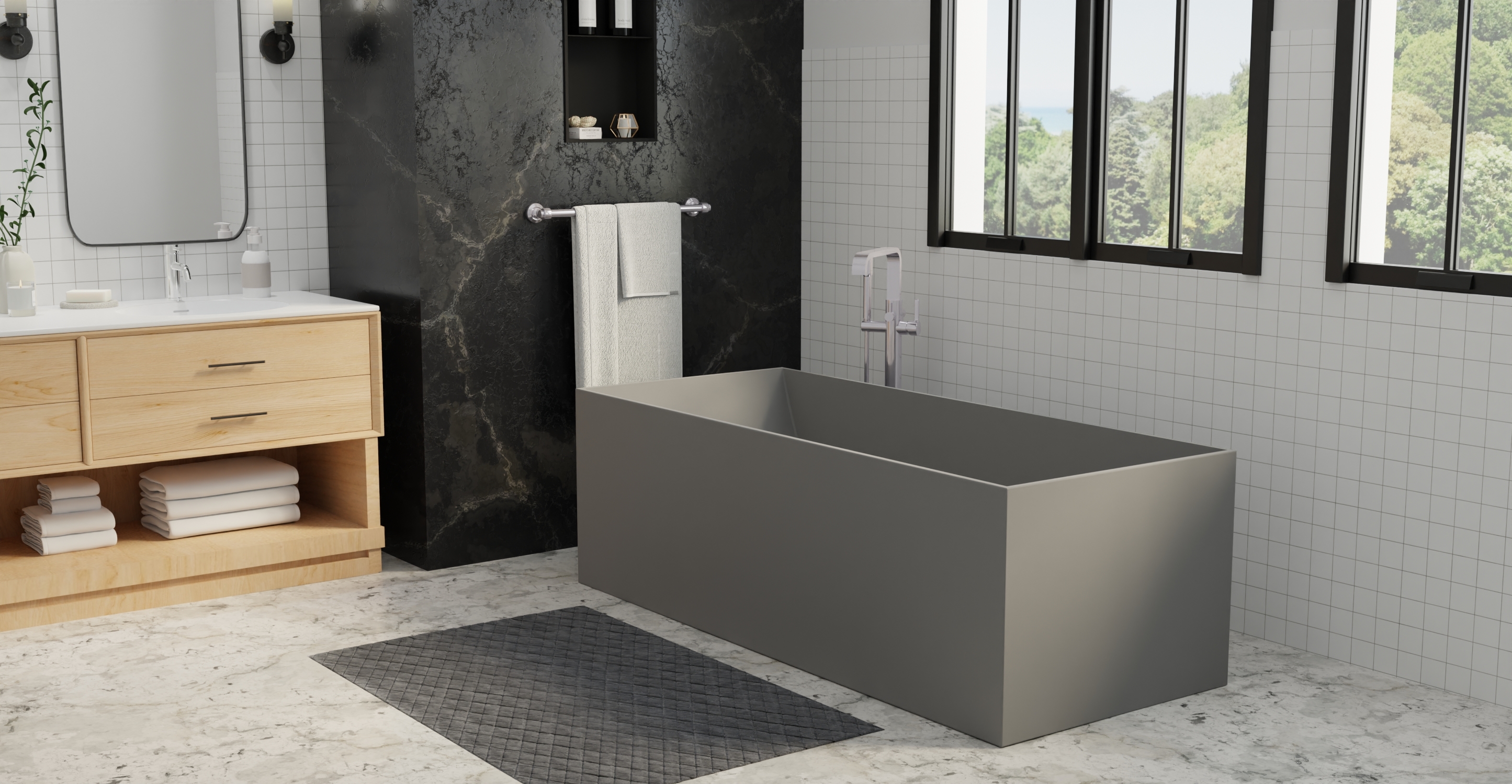 Freestanding Bathtub BW-06-XL-GRY
