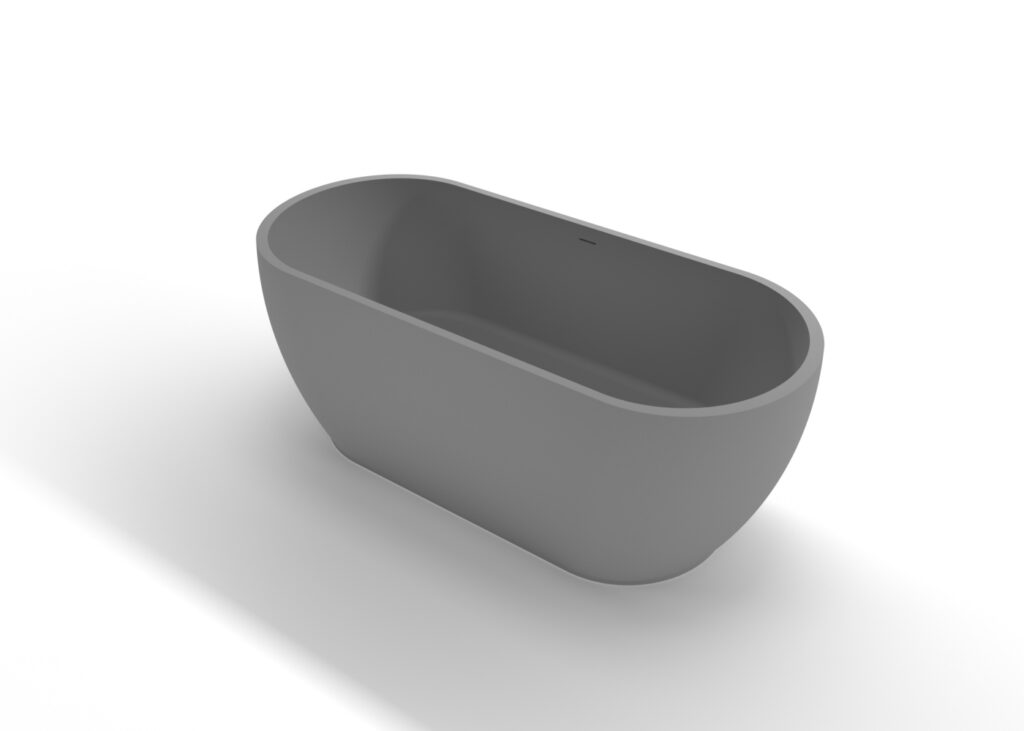 Grey 71" XL Freestanding Bathtub Model BW02XLGRY Badeloft USA