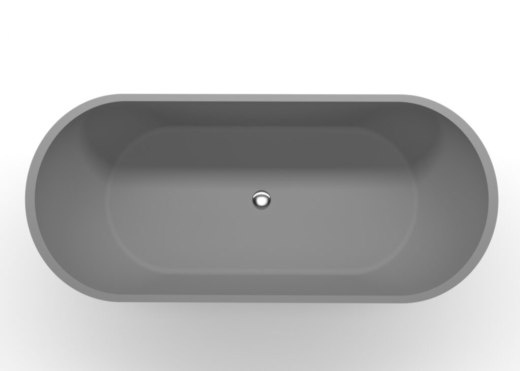 Grey 71" XL Freestanding Bathtub Model BW02XLGRY Badeloft USA