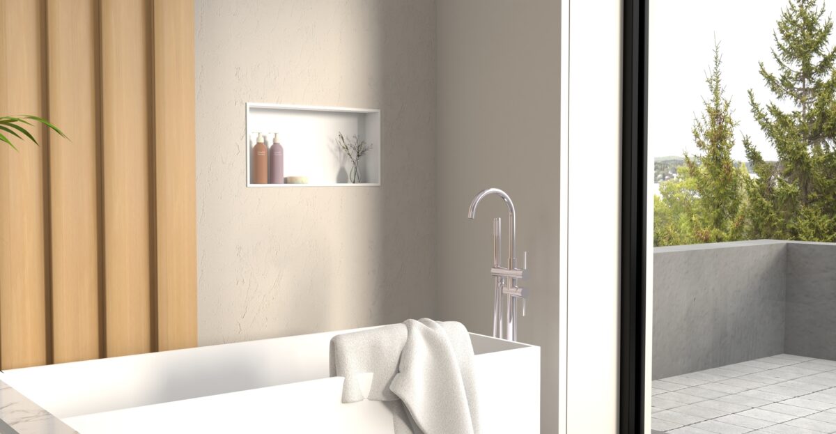 White Shower / Bathtub Niche NS-03