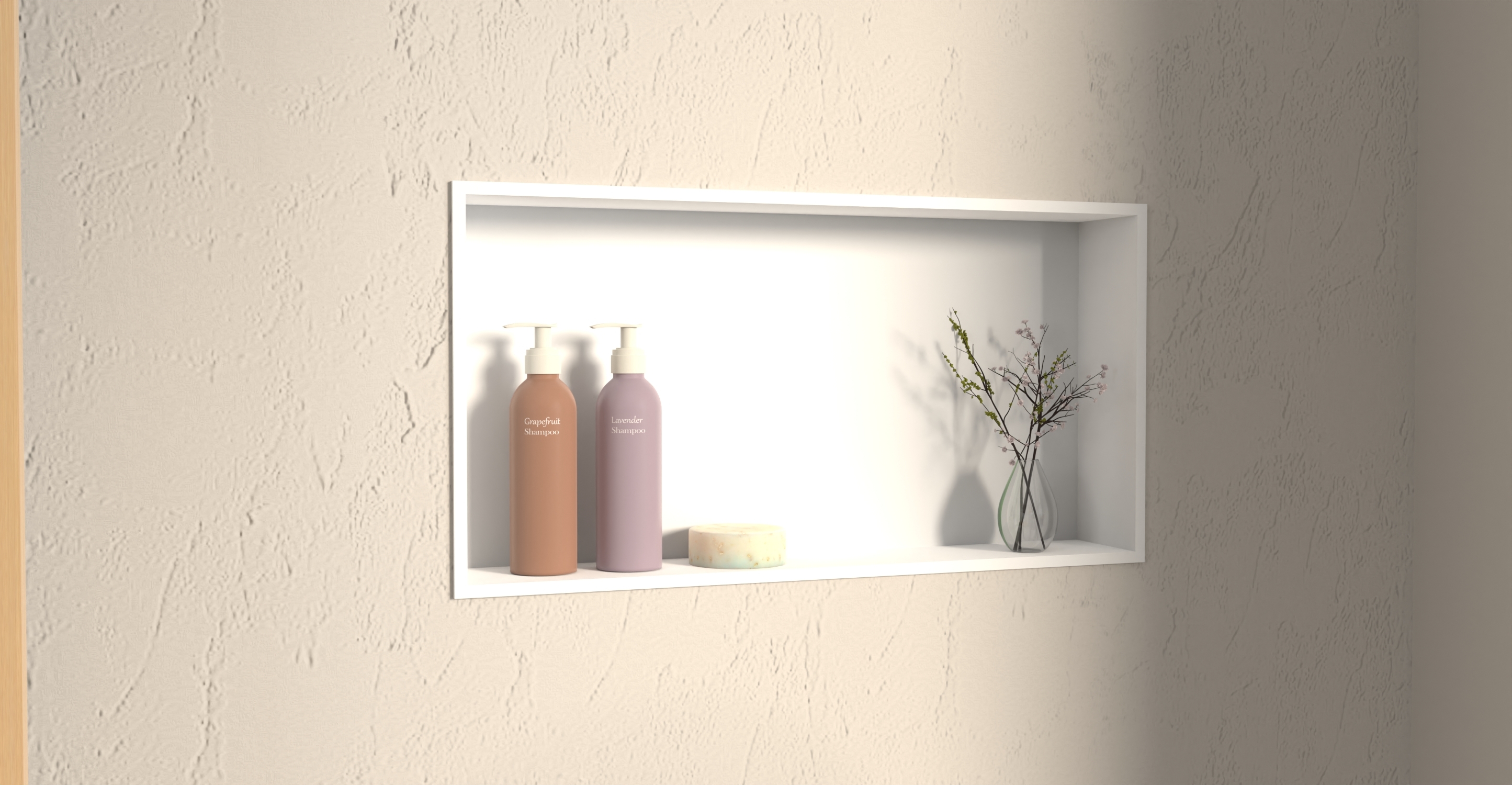 White Shower / Bathtub Niche NS-03
