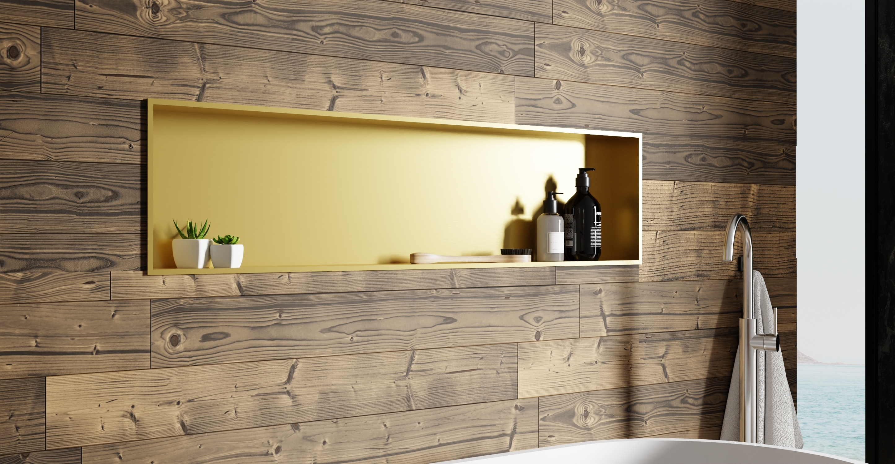 White Shower / Bathtub Niche NS-04