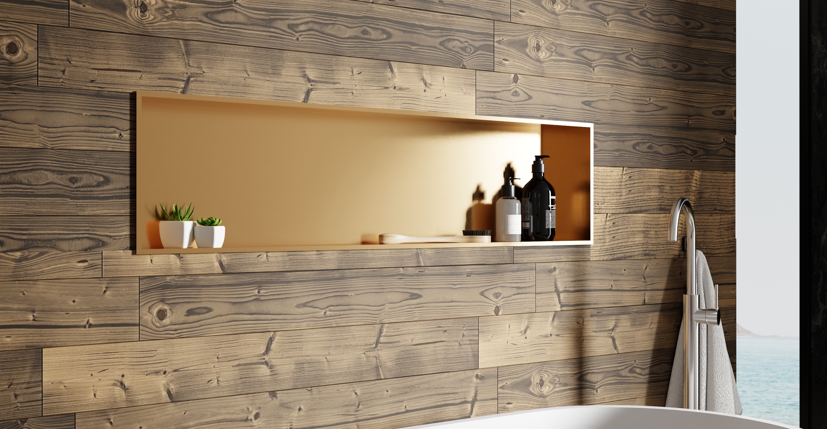 White Shower / Bathtub Niche NS-04