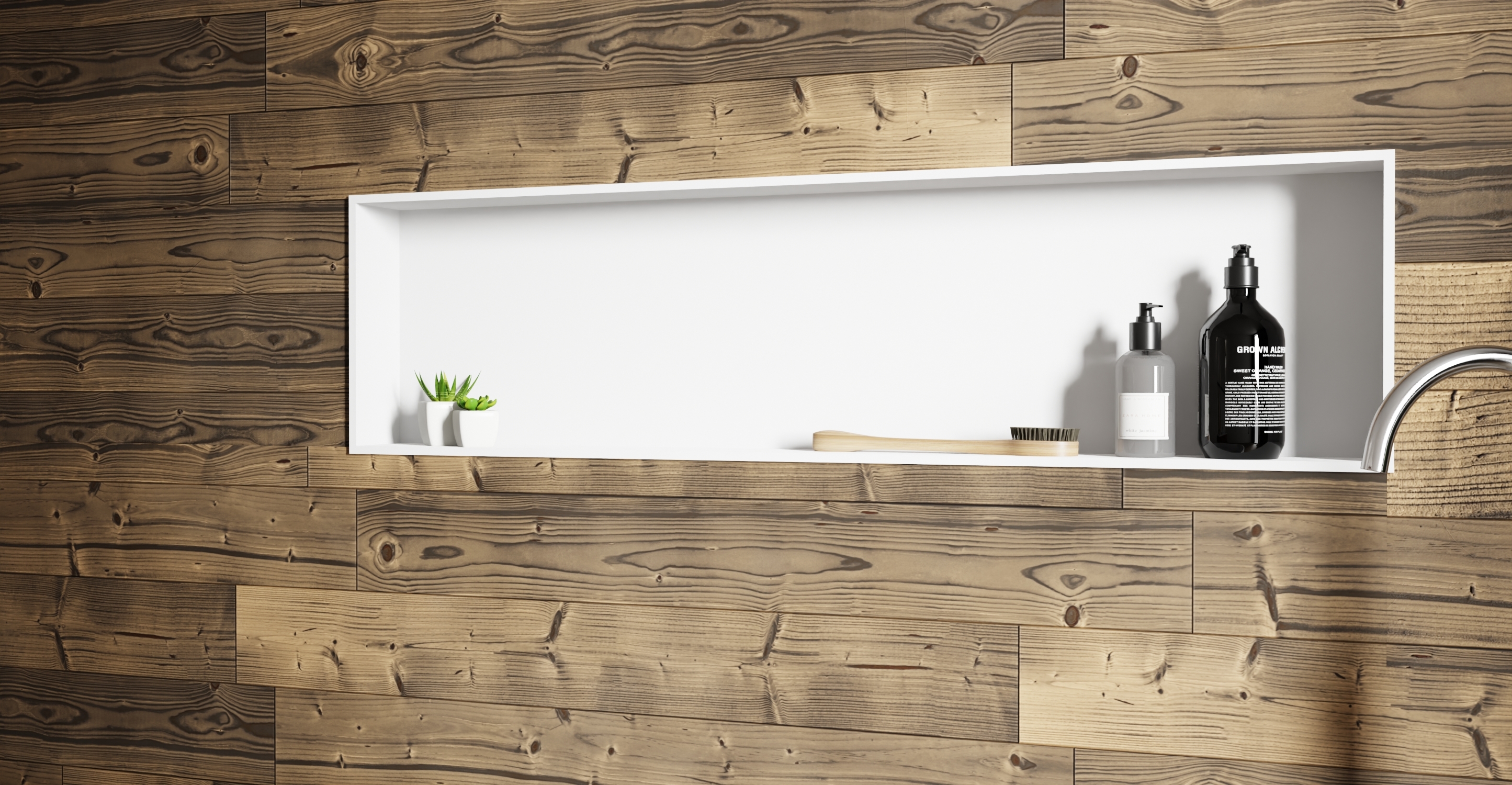 White Shower / Bathtub Niche NS-04