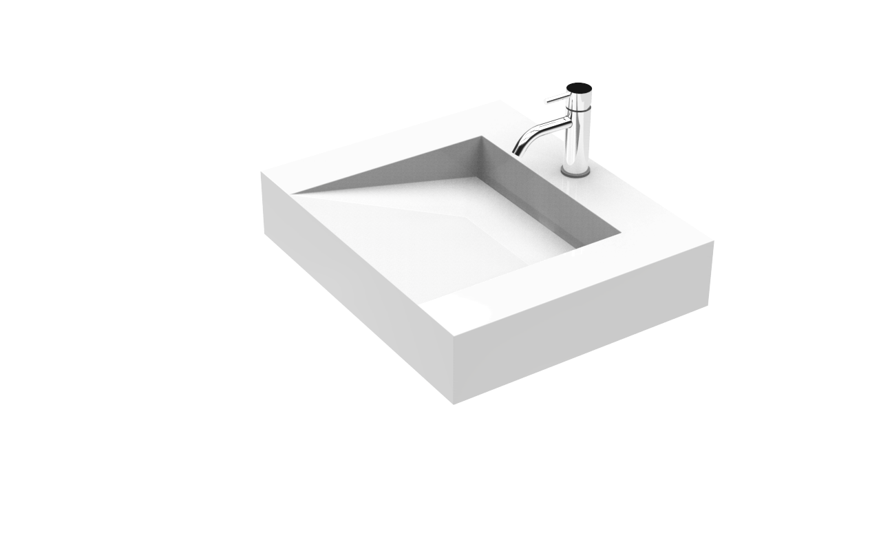 Stone Resin Wall Mounted Bathroom Sink Model WT04E Badeloft USA