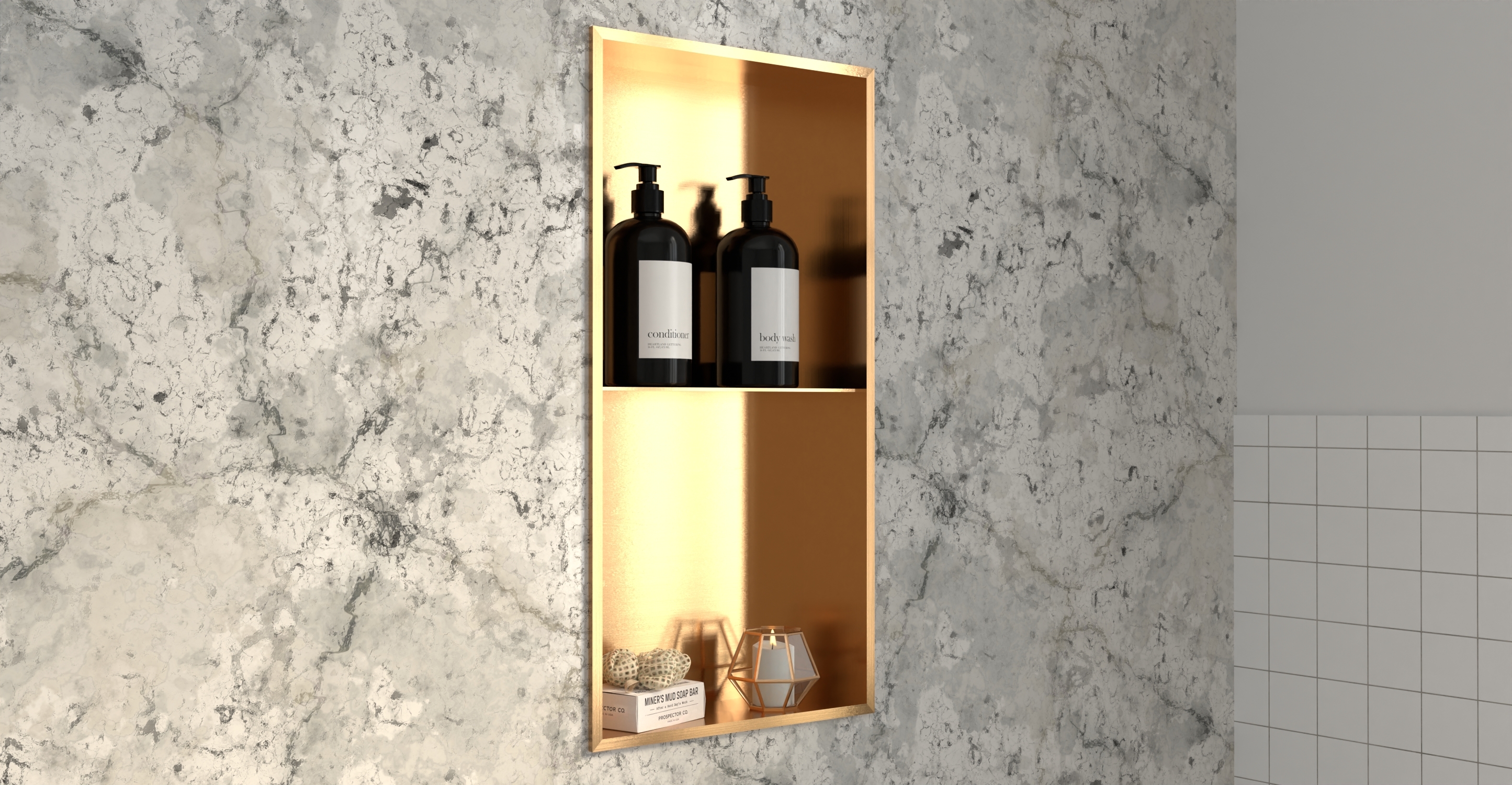 White Shower / Bathtub Niche NS-02