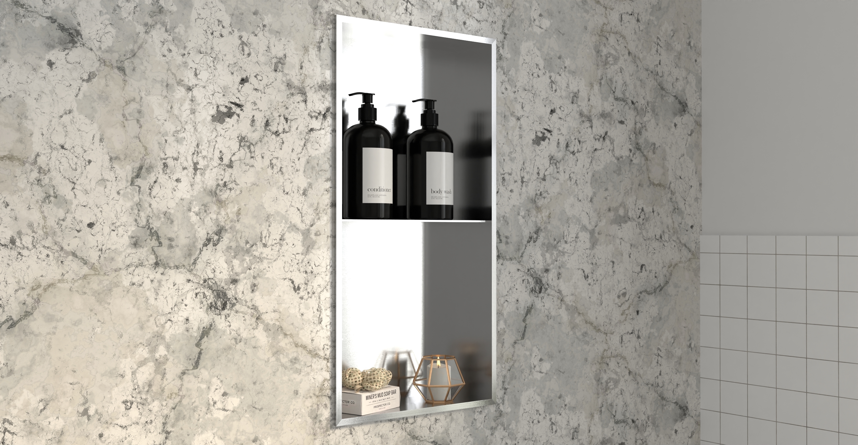 White Shower / Bathtub Niche NS-02