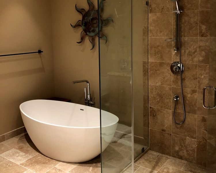 Shower and Freestanding Bathtub