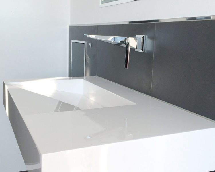 glossy wall mount sink